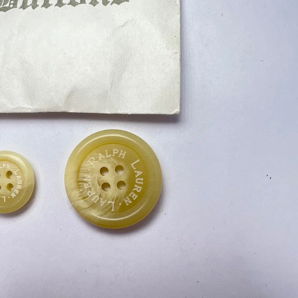 Ralph Lauren Cream Replacement‎ Buttons Lot of 2 LRL Coat Spare Notions Vintage